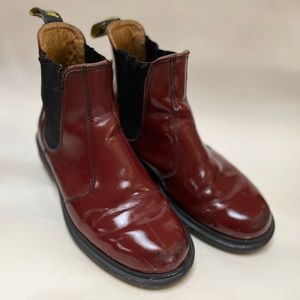 Dr. Martens Cherry Red Smooth Leather Chelsea Boots UNISEX